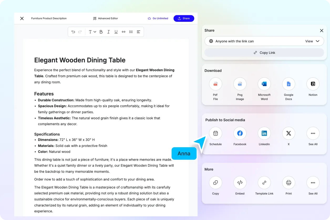 Free AI Product Description Generator, Online Product Description Writing Tool